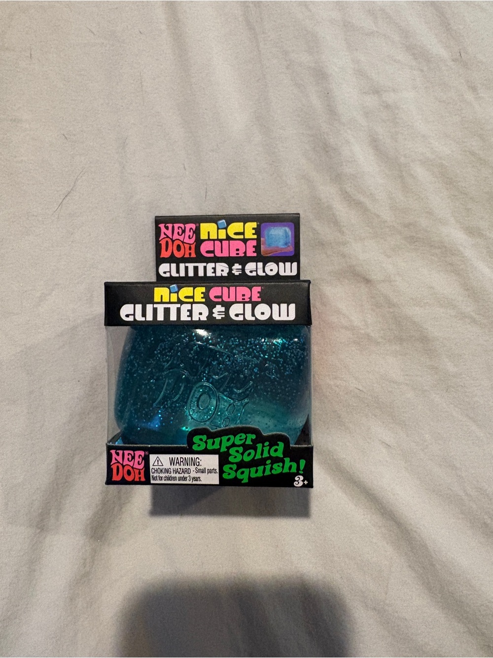 Needoh Nice Cube Glitter & Glow Super Solid Squish - Teal